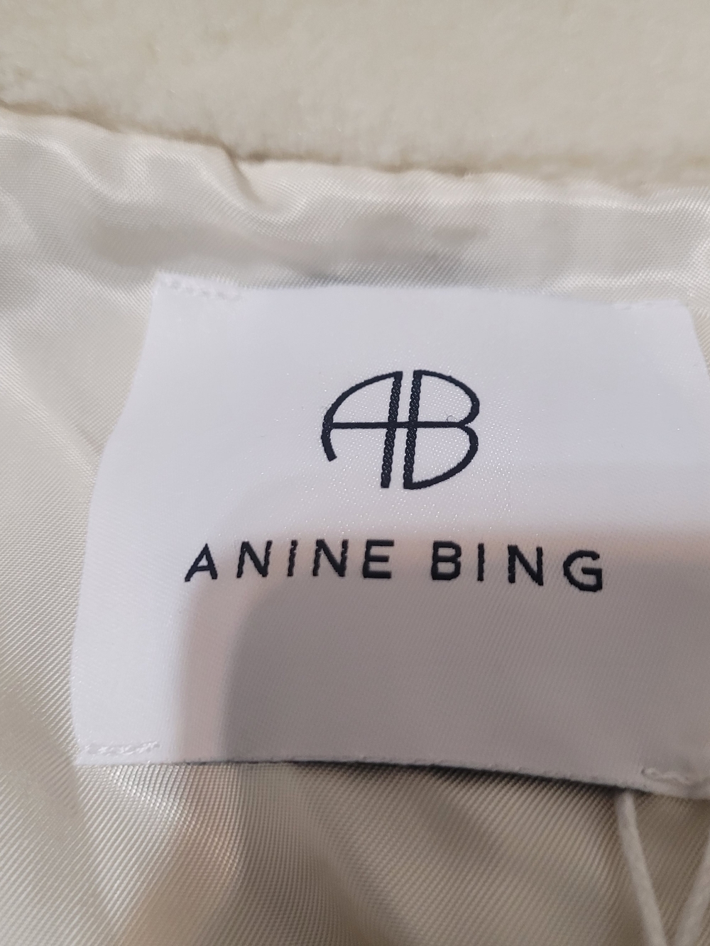 Anine Bing Rory Jacket Sherpa Button-Front Size M cream Faux Shearling NEW - Picture 7 of 10